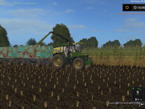 Mais fahren mit dem John Deere 7810 und HW80 SHA