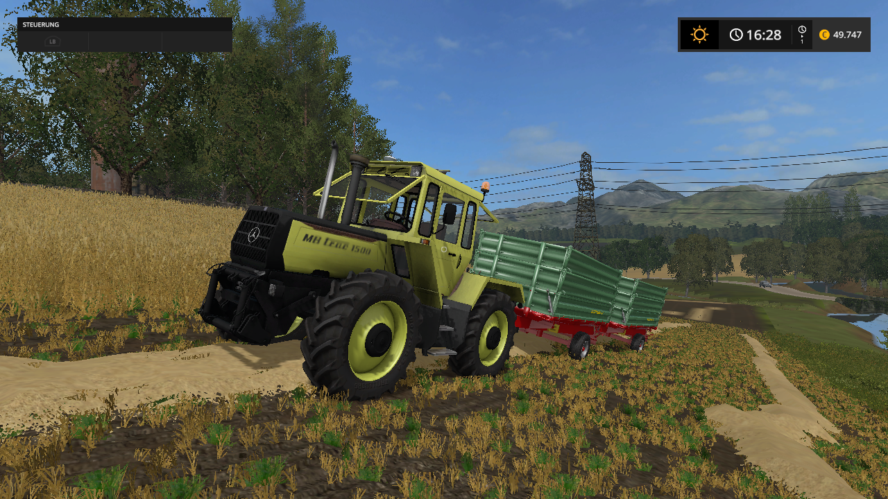 mb trac 1500 bei der getreideernte
