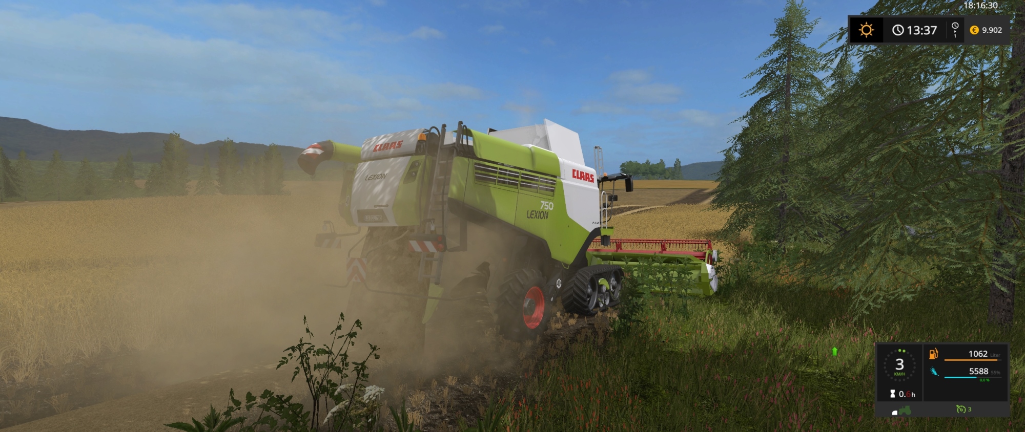 Der neue Lexion 750 TT mnit dem V750 Schneidewerk ist die ideale Größe für meine Flächen :-) ......