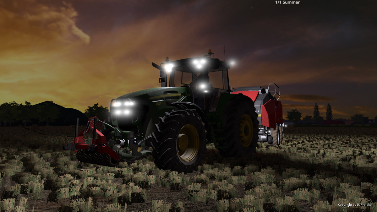 John Deere 7930 am Abend auf der Papenburg map(WIP)