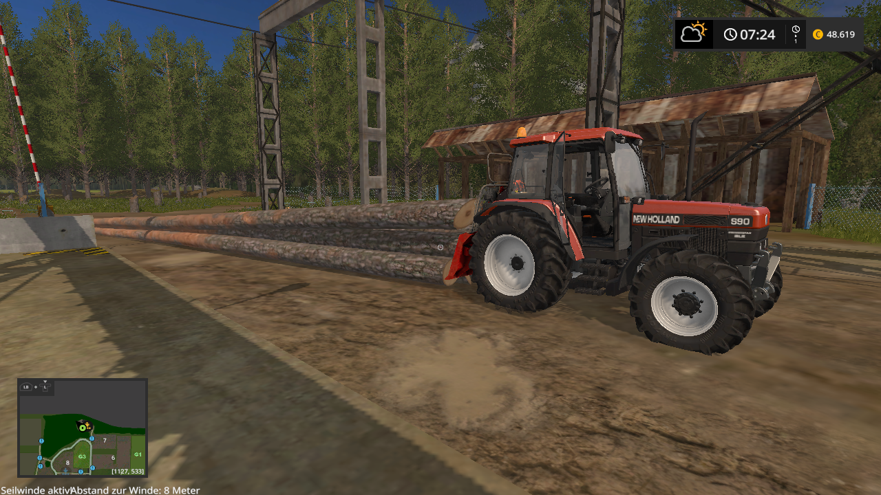 waldarbeiten mit dem new holland s90