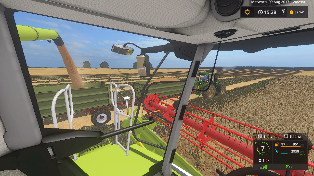 Claas Lexion 750 und John Deere 7810 in der Weizen Ernte